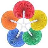 60pcs Abanico Pai Pai de Papel Plegable Redondo para Boda Fiesta Cumpleaños Ceremonia Matrimonio 5 Colores Paper Fan